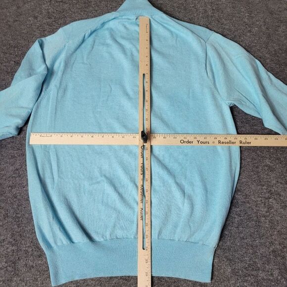 Vtg Peter Millar Crown Cotton Silk Quater Zip Mens Size M Blue Sweater Pullover - Picture 8 of 13